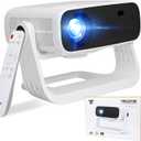 Wielio 2026 Smart Projector Android TV with WiFi 6 and Bluetooth 5.0 Built in 1000+ Apps 240 ANSI Portable Bedroom Mini Movie Projector Support 4K/1080P Auto Keystone & Zoom