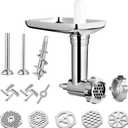Metal Food Grinder Attachment for KitchenAid Stand Mixers Includes Sausage Stuffer Tubes,Durable Meat Grinder Food Processor Attachment for kitchenAid,with a Wealth of Accessories