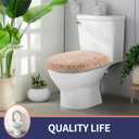 Luxury Soft Microfiber Toilet Lid Cover Machine Washable Solid Toilet Seat Cover 17.5" x 15" Adjustable Rubber Backing Fits Most 16-17.5" L x 14-16" W Round Oblong and Elongated Toilet Seat