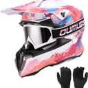 Dirt Bike Helmet for Kids Boys & Girls with Goggles & Gloves for 8-18 Years Old, DOT Certified Kid ATV Helmet Motocross Off Road, Large