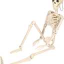 36.6 Inches Poseable Full Body Hanging Skeleton Decoration, Life-Size Halloween Skeleton Prop with Movable Joints, Indoor Outdoor Halloween Decorations for Parties, Haunted House, and Yard Dcor