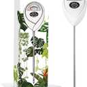 Classy Casita Soil Moisture Meter - Hygrometer Sensor Tool for Indoor and Outdoor Plants - Monitoring Water Levels in Soil House, Gardening, Farm, Lawn, Potted Care - No Batteries Required - White