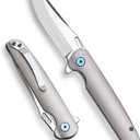 The pocket camping knife,Titanium Alloy Handle 3.2blade Folding Pocket Knife with clip