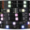 SEZO RGB IC LED Strip Lights(Similar to WS2815) Addressable 5050SMD RGB Dual-Signal DC12V 16.4ft 30LEDs/M TM1934 LED Pixel Rope Light for DIY Project Indoor Bedroom, Desk, Home Decor Lighting (Black PCB)