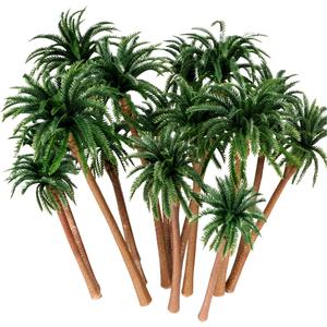 15-Pack Miniature Palm Trees | 4-6.3 Tropical Coconut Model Trees with Flexible Stems | Diorama Decor, Train Layout Scenery, Cake Toppers & Architectural Sandbox Supplies