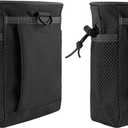 FRTKK Tactical Molle Drawstring Magazine Dump Pouch Outdoor Ammo Pouch, Adjustable Military Utility Belt Fanny Hip Holster Bag (2 Pack-Black)
