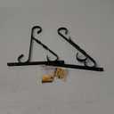 AMAGABELI GARDEN & HOME 2 Pack Hanging Plant Brackets Outdoor 10 inch Metal Fence Wall Plant Hanger Hooks for Hanging Flower Baskets Bird Feeders Lanterns Wind Chimes Rust-Resistant Black