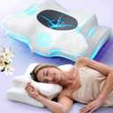 Sleep Doctor Approved Cervical Neck Pillow for Sleeping, Ergonomic Contour Side Sleeper Pillows for Adults, Cooling Orthopedic Pillow for Pain Relief Support, Memory Foam Pillows Back Stomach Sleepers (Standard, Light Grey)