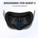 APEXINNO VR Silicone Face Pad Cover for Meta Quest 3 Sweat Guard, Light Blocker, Anti-Leakage Nose Pad, Comfortable Face Cushion, Only Face Cover (Not Compatible with Quest 3S)