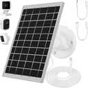 Solar Panel Compatible for Wyze Camera Outdoor, 7W 5V Solar Panel for Security Camera, Waterproof Small Ring Solar Panel Charger with Type-C, Micro USB and DC Port (1PACK)
