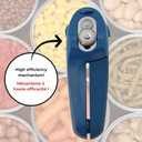 Starfrit MightiCan Can Opener - Safe - Holds Lid and Leaves No Sharp Edges on Lid - Comfort Grip - Heavy Duty Non-Slip Knob - Blue