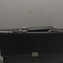 Mens Leather Briefcases Office Attorney Attache Case Ideal Gift Messenger Bag w/Padded Compartment,  Black - Fits 15.6" Laptop