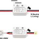 JIUWU 3pcs RF 433Mhz Wireless Remote Control 1 Channel Relay Switch, AC110V AC 90~250V 10A, with 2pcs Included 86 Wall Panel Transmitter No Wiring Required, Remote Control Switch for 3pcs Home Light