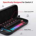 STARTRC GAMES Slim Carrying Case for Nintendo Switch 2 2025, Hard Shell Travel Case with 12 Game Card Slots, Portable Carry Bag for Switch 2 Console Black