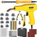 Plastic Welder, 2 in 1 Plastic Welding Kit, SONNLER 1000PCS Hot Stapler Plastic Repair Kit For Car Bumper Crack Repair with Iron, Rods, Metal Mesh, Abrasive Paper, Aluminum Tape (Yellow)