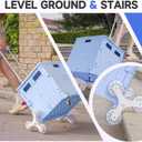Nedcart Rolling Crate with Stair Climbing Wheels, Foldable Utility Cart with Detachable Lid & Telescoping Handle, Portable Rolling Cart Tote Basket for Teacher Upstairs Grocery Shopping