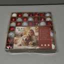 DecorbyHannah Mini Red White Christmas Ornaments, 49ct 1.18 inches Small Dog Themed Ornaments for Christmas Tree Decorations, Shatterproof Plastic Hanging Ball Set for Xmas Party Table Decor