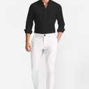 GINGTTO Mens White Pants Casual Dress Pants for Men Slim Fit Stretch Formal Pants Men 30Wx30L (White)