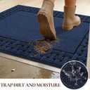 Dirt Trapper Door Mats 36x60in, Non-Slip Entryway Rugs, Blue