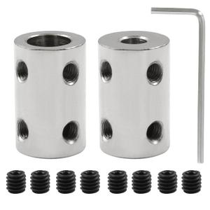 BokWin 2 Pcs Bore Rigid Coupling Set 5mm to 8mm Shaft Coupler Connector Stainless Steel Coupler Rigid Couplings for 3D Printers Motor Accessories
