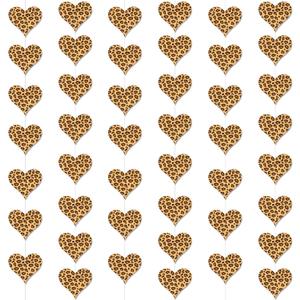 Leopard Print Heart Garlands Cheetah Theme Party Decorations 6Pcs Animal Print Heart Hanging Paper Garland Banners Wild Party Decor for Girls Women Birthday Bachelorette Bridal Shower Supplies
