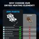 AMI PARTS 2 Pack of DC47-00019A Dryer Heating Element Compatible with Samsung- Replaces DC47-00019A, 35001247, 35001119, AP4045884, AH2038533, EA2038533, PS2038533, ERDC47-00019A