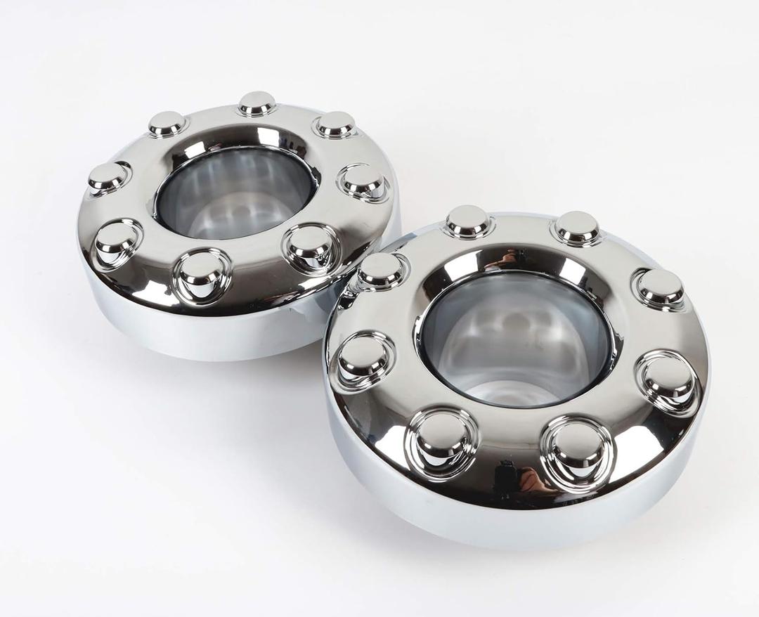 2PCS Replacement for 2005-2018 F-350 F350 Dually Front 4X4 Open Chrome Wheel Center Hub Cap Replaces 5C3Z1130TA