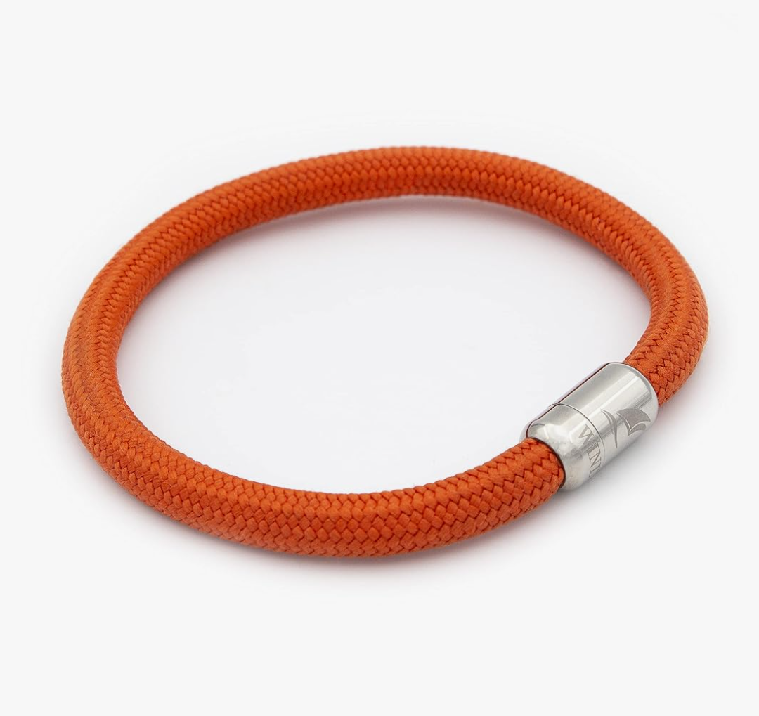 WIND PASSION - Paracord Bracelet for Men & Women | Nautical Bracelet Inspired by Sailor Sea Apparel | Handmade with Braided Rope and Magnetic Clasp | For Men and Women looking for a Sports, Athletic or Surf Style | Waterproof Resistant | Orange Brace