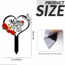 Cemetery Plaques for Grave, Mom Grave Markers, Acrylic Cemetery Decorations for Grave, Memorial Garden Stakes,Outside Decor for Cemetery, Yard