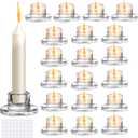 Glass Candlestick Holders: 20Pcs Small Taper Candle Holders Bulk Short Stick Holder Clear Modern Candle Holder for Home Decorations Table Centerpiece Wedding Christmas Dining Party Decor JZCHBL