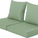 Outdoor Cushions for Patio Furniture, Waterproof Fade and Tear Resistant Deep Seat and Backrest Cushion Set for Chair Couch Swing, 24x24 Inch, Sage Green, Set of 2