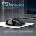 Rechargeable Bluetooth Wireless Mouse for MacBook air/MacBook pro/Tablet/Mac/Laptop/Apple/pc/, Silent Slim Use Bluetooth 5.2/3.0 and 2.4GHz USB Type-C Receive