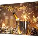 CYLYH 7x5ft Happy New Year Backdrop 2026 New Years Eve Backdrops New Year Party Banner Lucky Horseshoe Champagne Fireworks Christmas New Year Background