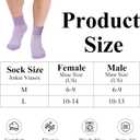 3 Pairs Diabetic Socks for Women & Men Plus Size - Non-Binding Ankle Socks with Dotted Grips, Easy Stretch Non-Slip Comfort Socks, Purple (M)