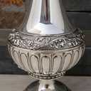 Decorative Vase, Elegant Metal Vase with Silver Finish for Artificial & Dried Flowers, Modern Table Centerpiece for Home & Weddings, 12''/30.6cm Tall