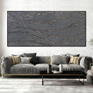 XIANSHOU Contemporary Hand Painted Wall Art Line Wall Decor Abstract Canvas Painting 32"x70" Large Canvas Artwork for Living Room Kitchen Bedroom