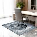 Office Chair Mat for Hardwood Floor & Tile Floor, 36"x48"Anti-Slip Under Desk Carpet Protector for Rolling Computer Chair Mat, Machine Washable Office Area Carpet (Chenille,Blue)