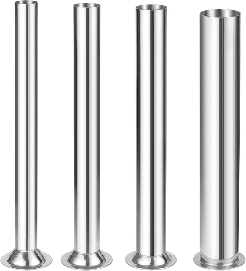 4 Sizes Stainless Steel Sausage Stuffing Tubes Replacement for LEM 606,606SS,1606,1606SS Sausage Stuffers, Sausage Stuffer Funnels for LEM Sausage Stuffers