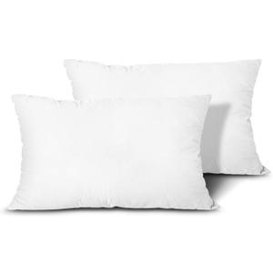 EDOW Throw Pillow Inserts, Set of 2 Lightweight Down Alternative Polyester Pillow, Couch Cushion, Sham Stuffer, Machine Washable (White, 12x20)