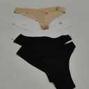 DEANGELMON Seamless Thongs for Women No Show Thong Underwear Women Comfortable Multiple Pack (Medium)