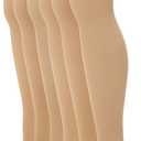 No Nonsense Women's Regular Sheer Tights With Reinforced Panty and Toe (Nude - 6 Pair Pack) Plus