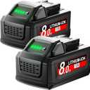 Replacement for Milwaukee M18 Battery Lithium XC 8.0Ah Compatible with Milwaukee 18V 48-11-1815 48-11-1820 48-11-1840 48-11-1850 48-11-1860 Cordless Tools Garage Outdoor Professional 2pack