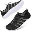JIASUQI Athletic Hiking Beach Water Shoes Barefoot Aqua Swim Sports Walking Shoes for Women Men (11.5-12.5 Women/9.5-10.5 Men, Mesh Black)