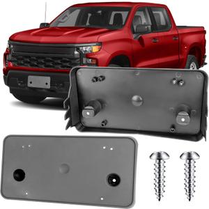 License Plate Bracket Accessories for Chevrolet Chevy Silverado 1500 2022 2023 2024 2025, Front Bumper License Plate Holder Replacement Frame Black Mount