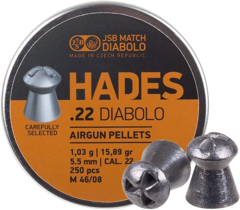 JSB Match Diabolo Hades .22 Cal, 15.89 Grain, Hollowpoint, 250 Count