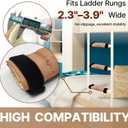 Bunk Bed Ladder Pads 4 Pack - Extra Thick Soft Ladder Covers for Feet Pain Relief, Non-Slip Quilted Padding with Strong Fastener Straps, Ideal for Dorm, Kids Room, RV Ladder (Brown, 10"x10")