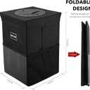Car Trash Can with Lid - Trash Bag Hanging with Storage Pockets Leak-Proof SUV Organizer Collapsible and Portable Waterproof Truck Garbage Bin, 2.6 Gal Large Capacity Multipurpose Trash Bin for Van