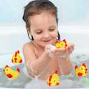 Silipull 50 Pcs Yellow Rubber Chicken Squeak Mini Rubber Chicks Squeezable Squeaky Toy Chicken Noisemaker for Shower Bath Birthday Novelty Favors Decorations Gift, 1.38 x 2.17 x 2.76 Inch, Small