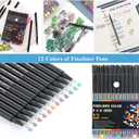 SEEHAN A5 Binder Journal Leather Notebook Lined Paper with 12 Markers, 6 Rings Binder A5 Planner Refillable Notebook Writing Journals for Girls Womens