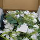 Ling's moment 41.0" Tall Free-Standing Wedding Aisle Artificial Flowers for Ceremony Decor, 2PCS White Walkway Floral Chair Markers, Faux Rose Altar Arch Arrangement Spring Decorations Outdoor
